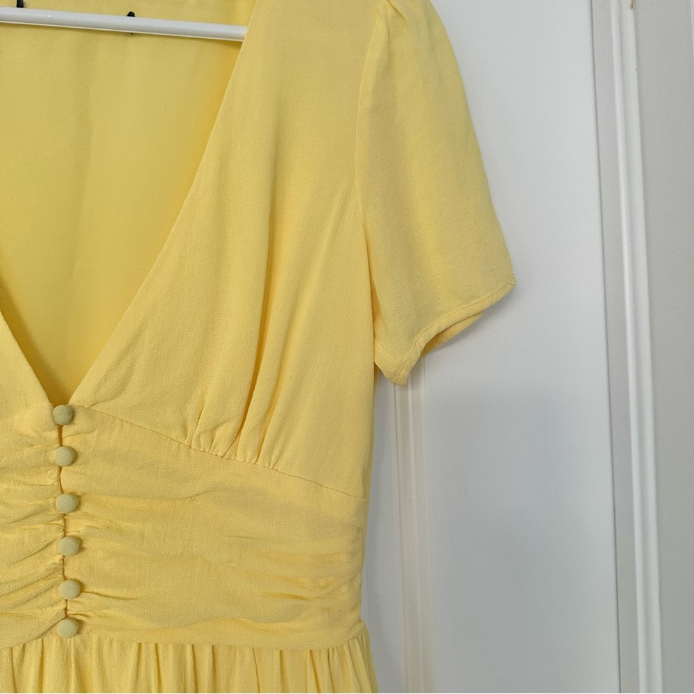 yellow, V-neck, short sleeve, min dress - Picture 3 of 11